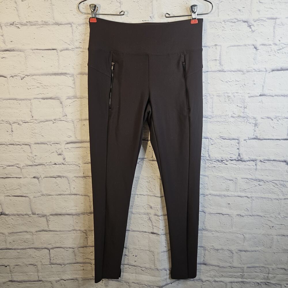 Athleta Women's XS Gray Pull-On Ankle Yoga Pants Zipper Pockets Stretch